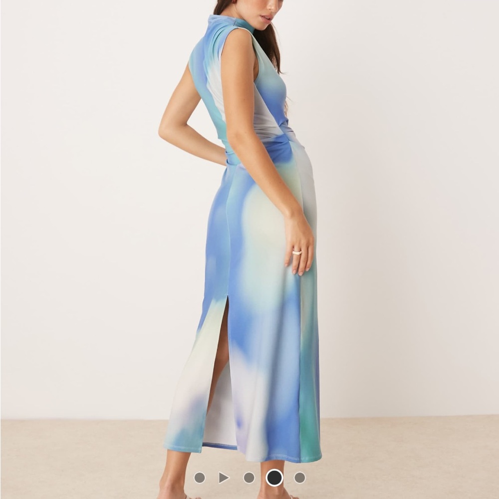 ASOS Blue and White Midi Dress - Picture 3 of 4